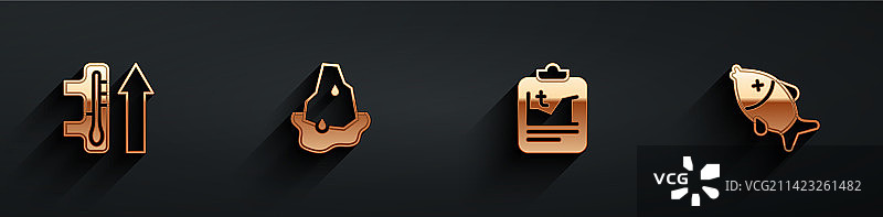 全球变暖冰川融化死鱼套装图片素材