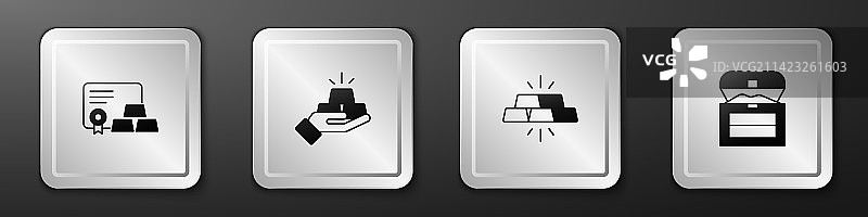 带有证书和古董的金条图片素材