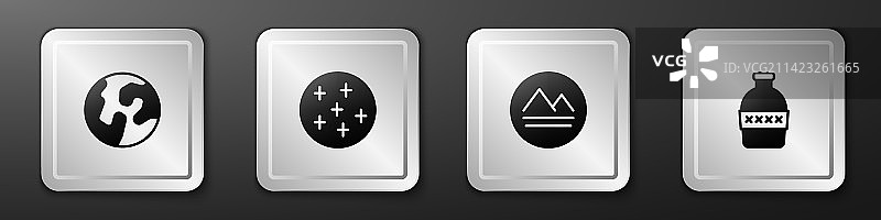 地球满月元素和瓶子图片素材