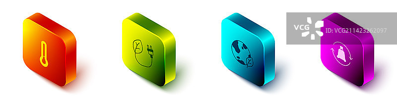 2.5D温度计节能插头套装图片素材