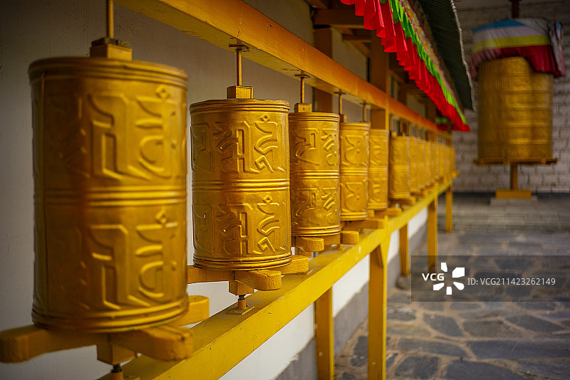 北京中华民族博物院（中华民族园）北园：藏族景区藏族建筑图片素材