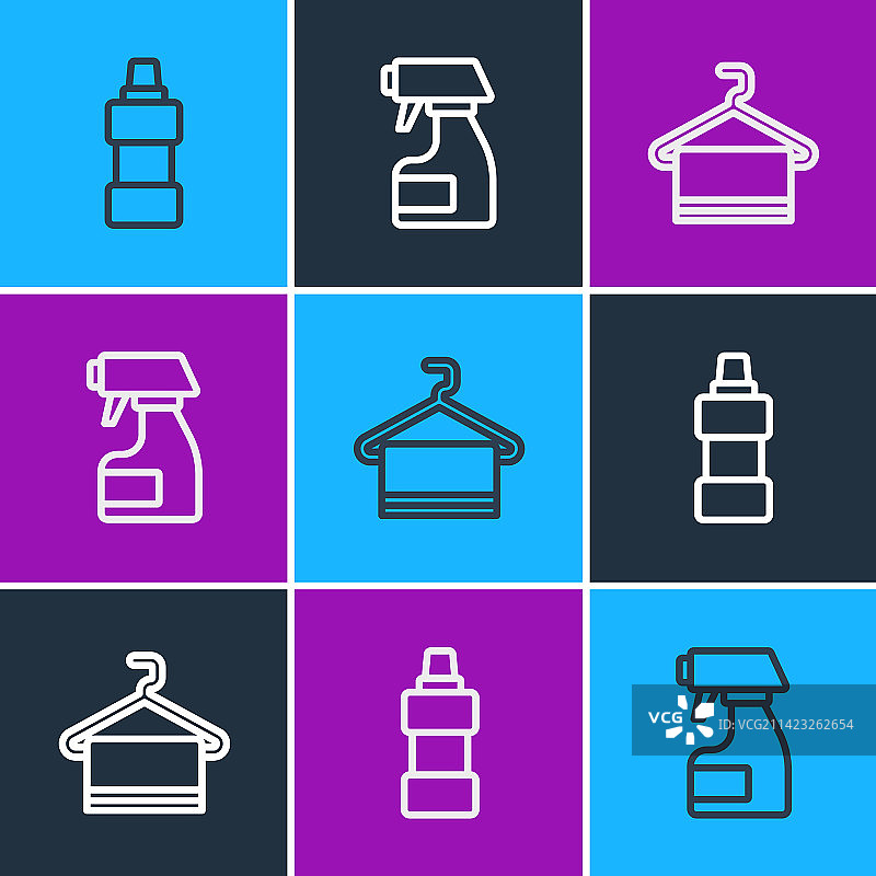 清洁剂瓶子和毛巾系列图片素材