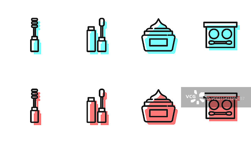 化妆品乳霜或乳液软管睫毛膏组合图片素材