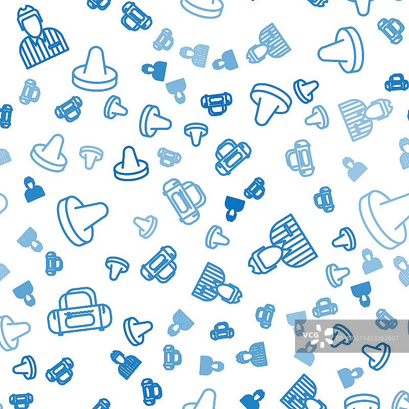 运动包冰球裁判仲裁员线条套装图片素材