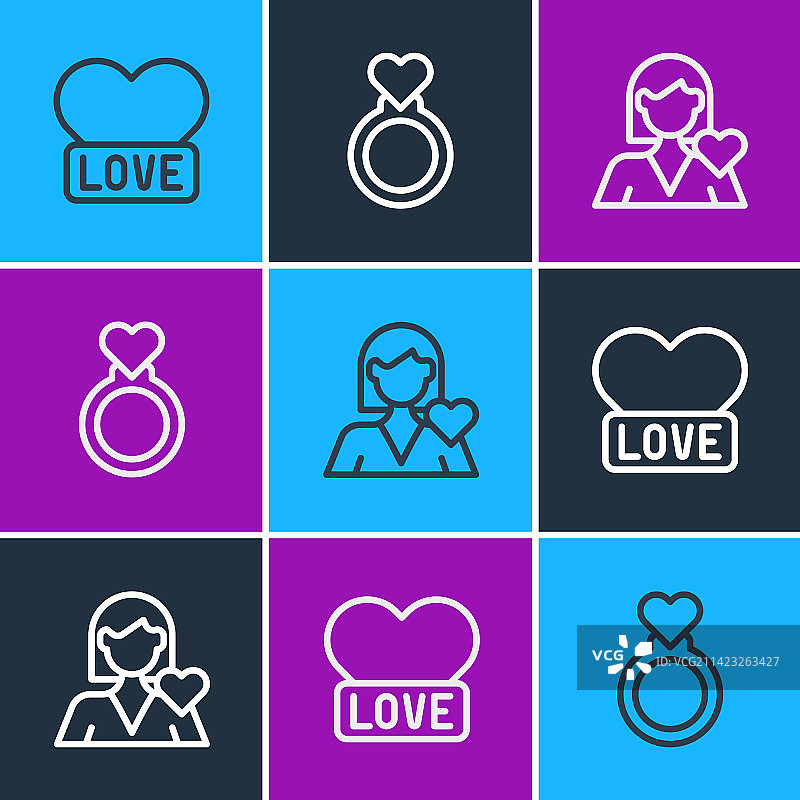 浪漫女孩与结婚戒指图片素材