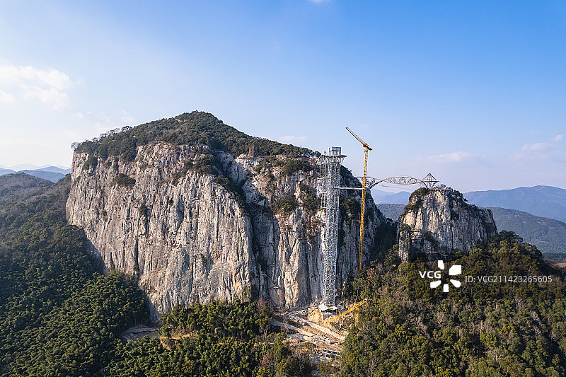 浙江象山灵岩山景区航拍图片素材