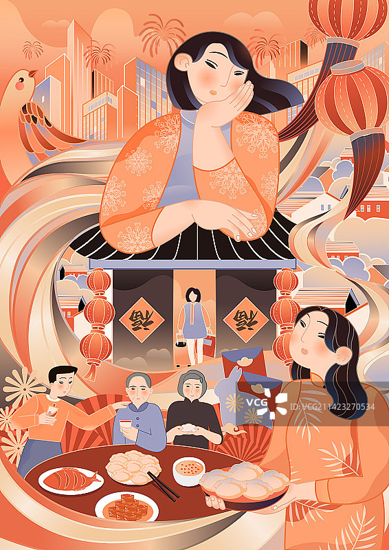 过年团圆回家过年图片素材