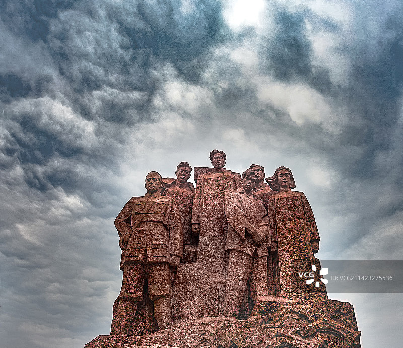 重庆市垫江县三合湖英雄浮雕图片素材