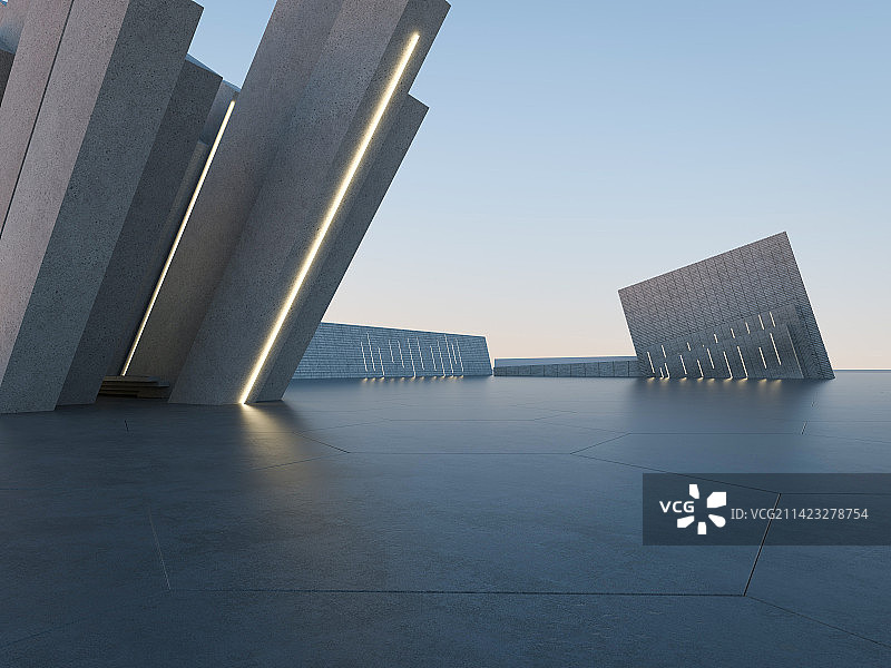 三维渲染抽象建筑图片素材