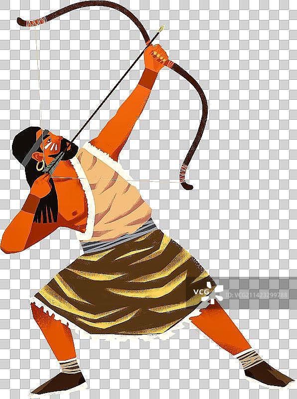 搭弓射箭的古代勇士神话传说人物元素后羿射日图片素材