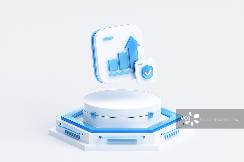 3D渲染的商务风格图标图片素材