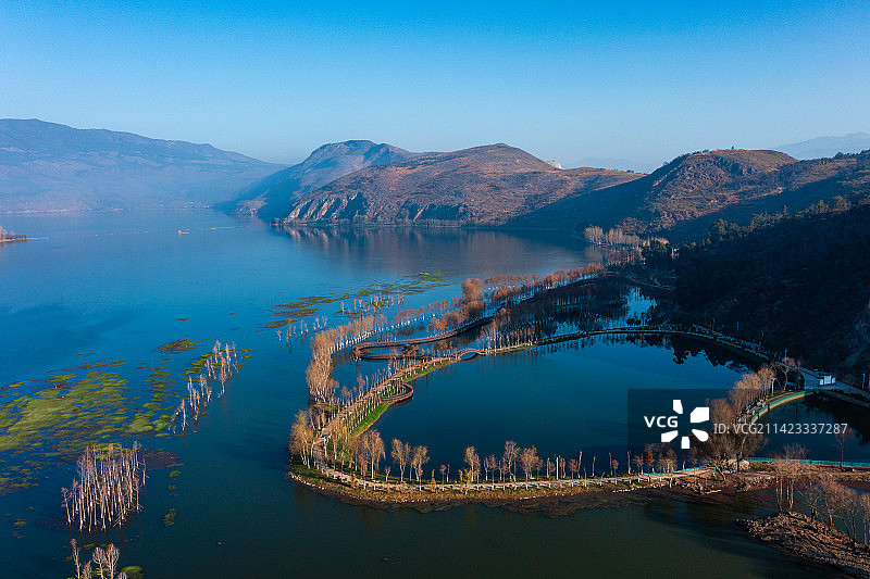 云南省大理州洱源县茈碧湖图片素材