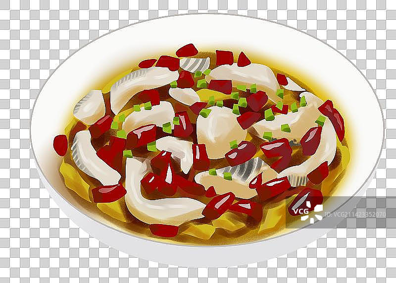 美食食物食材营养健康川菜酸菜鱼元素插画图片素材