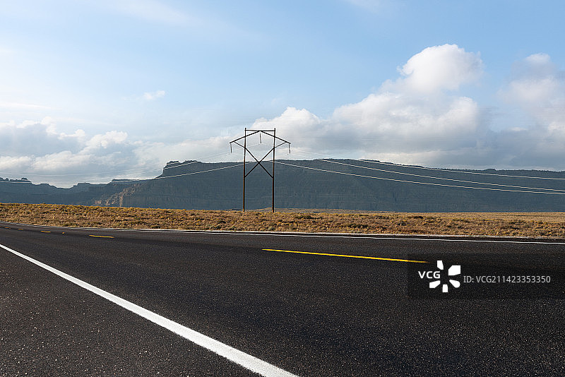 道路公路电线杆风景图图片素材