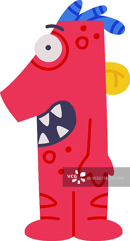 带脸和手的怪物数字1图片素材