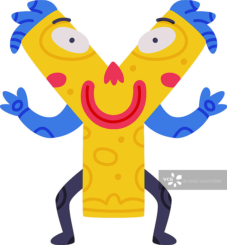 黄色大写字母Y的怪物字母表图片素材