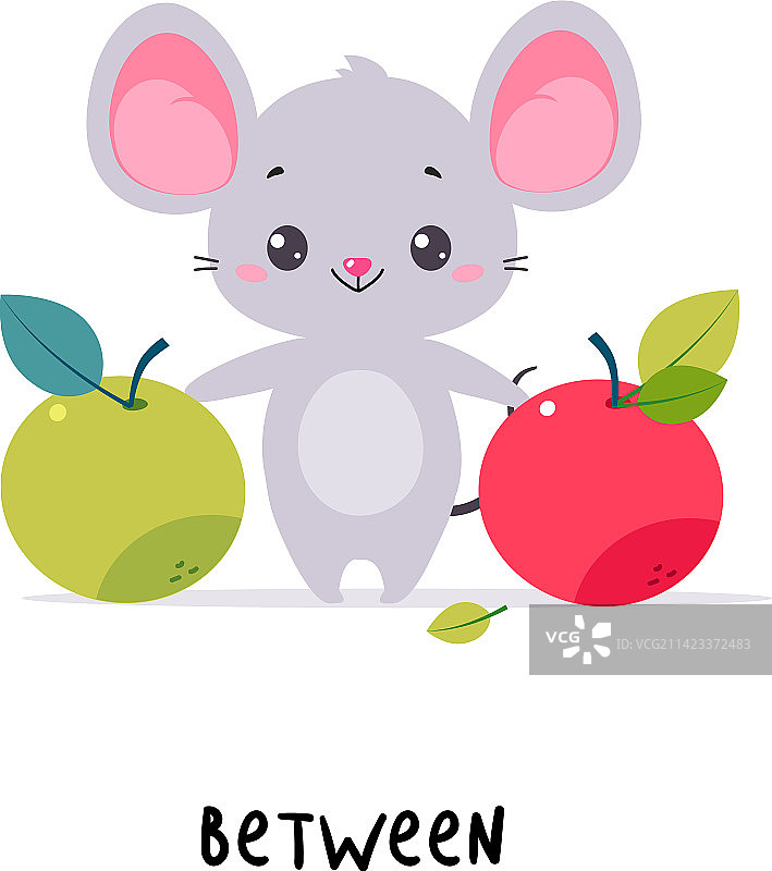 小老鼠站在苹果之间图片素材