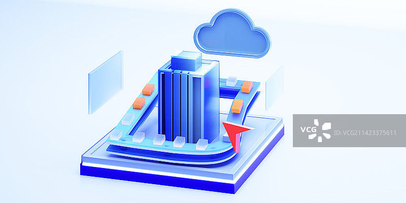 3d立体商务信息科技互联网金融云计算服务图标图片素材
