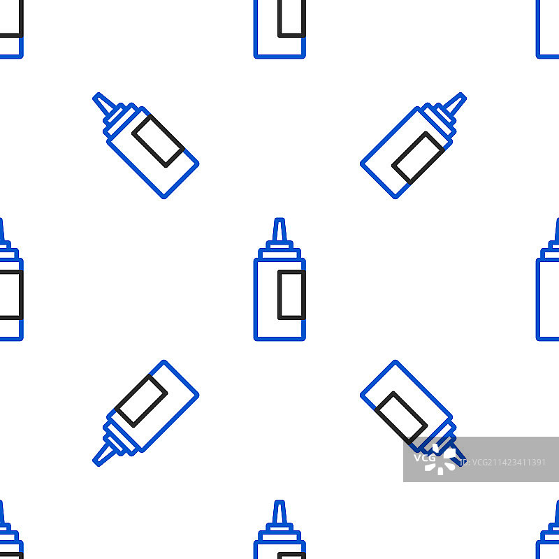 酱汁瓶线条图标（无缝图案）图片素材