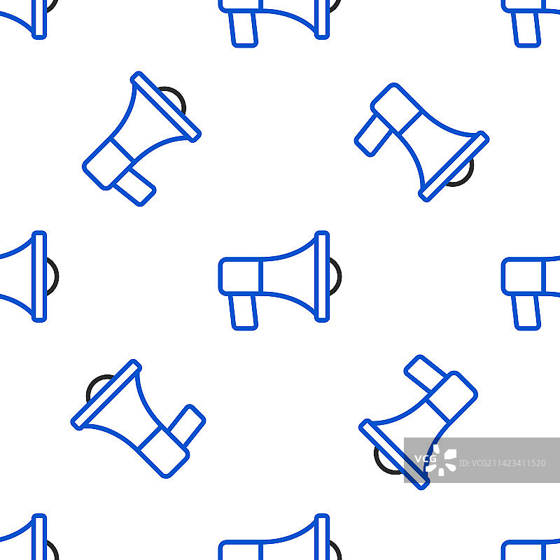 扩音器线性图标无缝图案图片素材