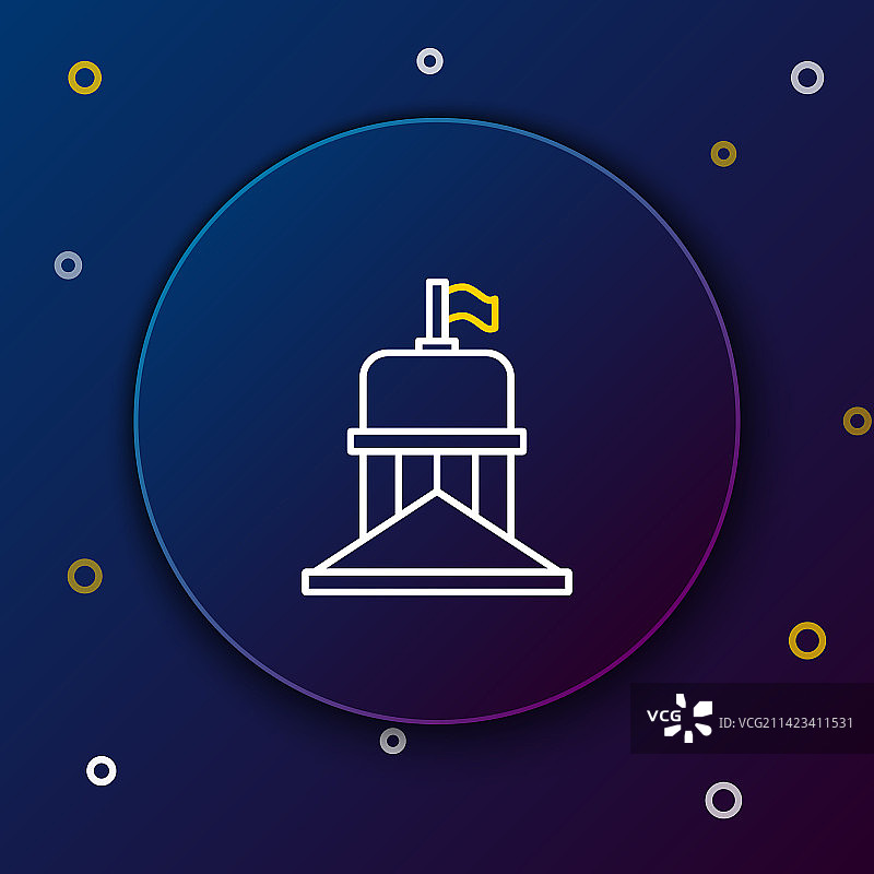 蓝色背景上的白色房子图标图片素材