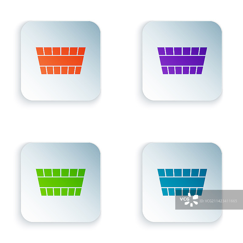 白色背景上的彩色桑拿桶图标图片素材