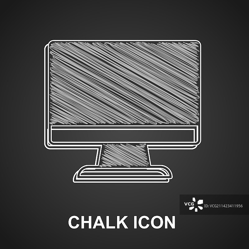 粉笔电脑显示器屏幕图标图片素材