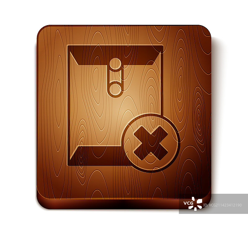 白色背景上的棕色删除信封图标图片素材