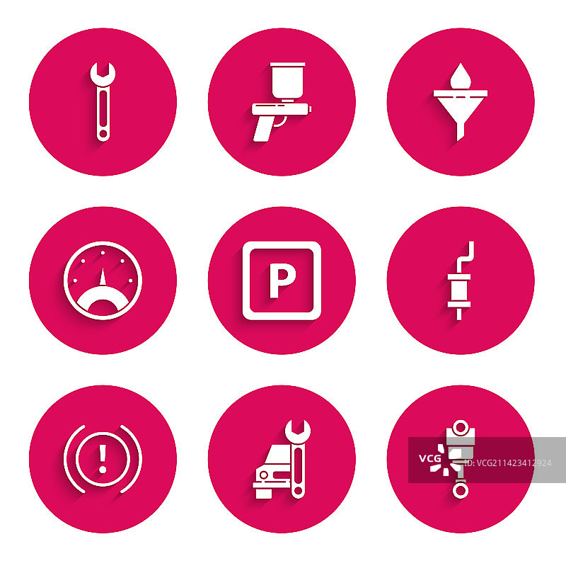 停车汽车维修活塞消声器套装图片素材