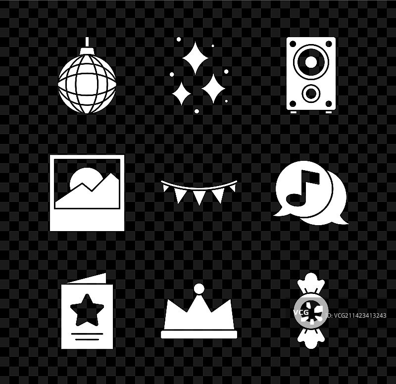 迪斯科球烟花立体声扬声器问候套装图片素材