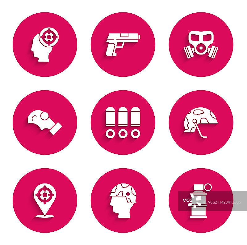 子弹、军队士兵、手和烟雾弹素材图片素材