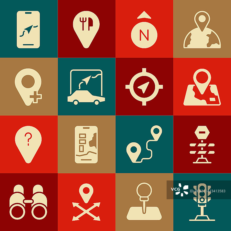 交通灯路障折叠地图合集图片素材