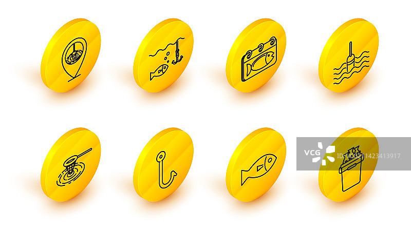 渔具钓鱼桶鱼钩渔网图片素材