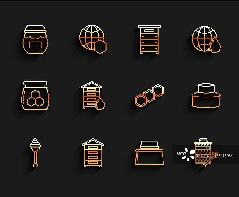 蜂蜜蘸棒蜂箱蜜蜂罐图片素材