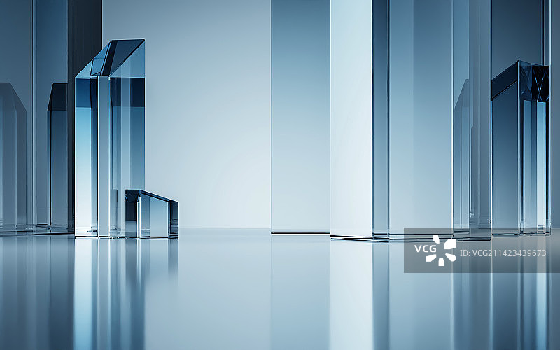 玻璃质感立体几何形状图片素材