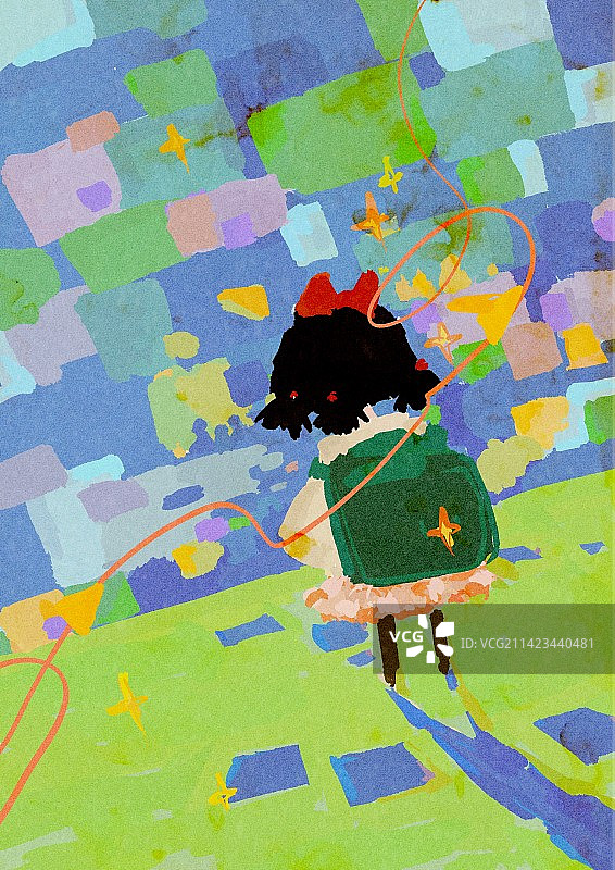 可爱风格多彩儿童插画图片素材