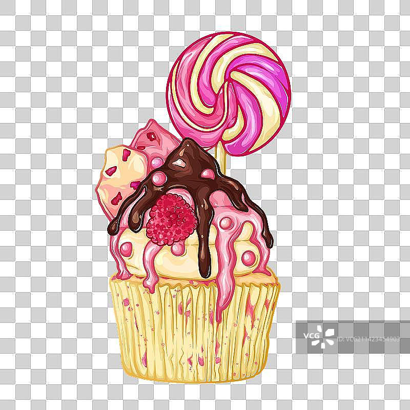 甜品店 棒棒糖 杯子蛋糕 纸杯蛋糕 情人节海报图片素材