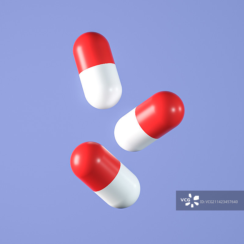 3D渲染红色胶囊图片素材