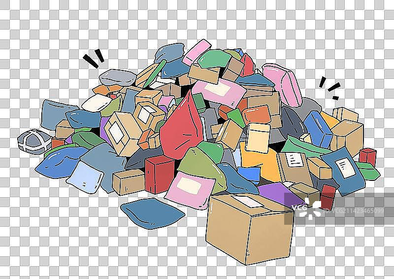 堆积如山的快递图片素材