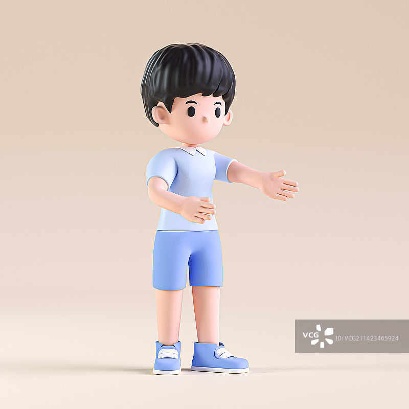 3D渲染卡通学生插画图片素材