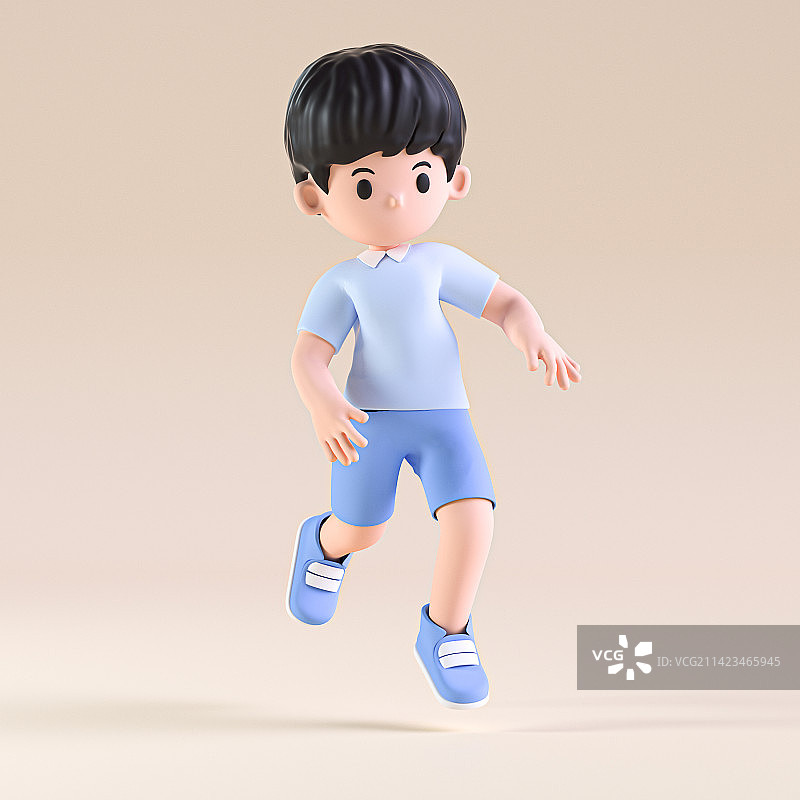 3D渲染卡通学生插画图片素材