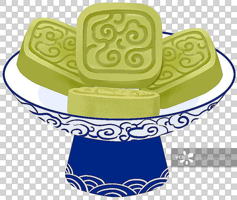 绿豆饼和青花瓷图片素材