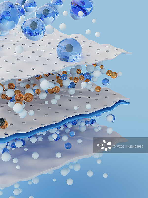 3D水分子渗透过滤创意图图片素材