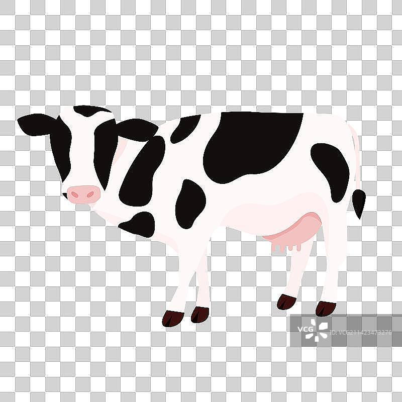 奶牛卡通扁平插画元素图片素材