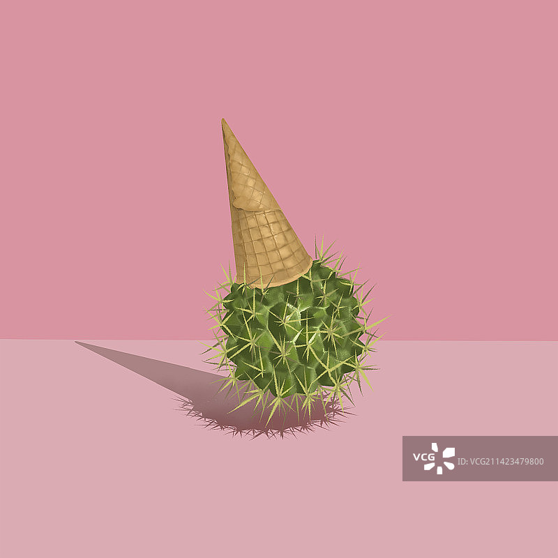 仙人掌雪糕插画图片素材