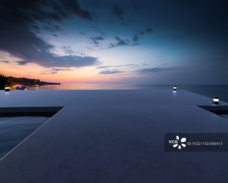 海边日落停车场图片素材