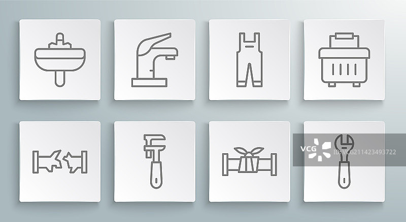 断裂的线条：水龙头和可调节管道图片素材