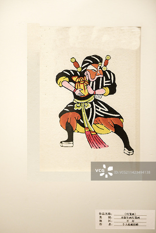 木版年画上的中国戏曲人物，财神，天官，呼延庆图片素材