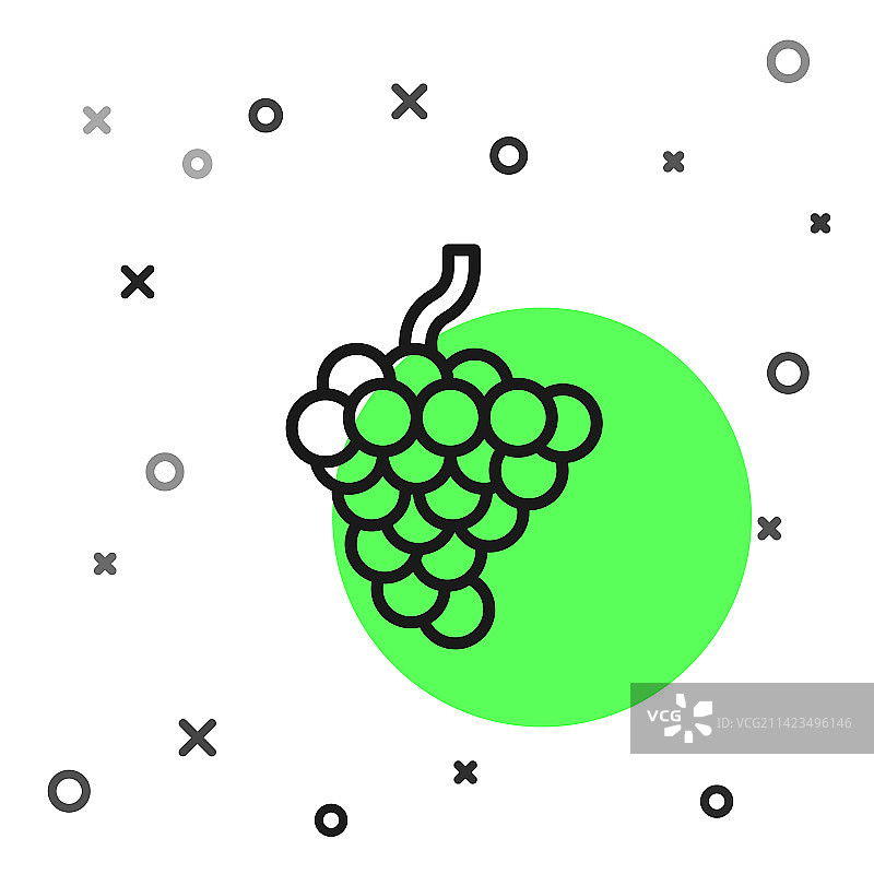 白色背景上的黑线葡萄柚图标图片素材