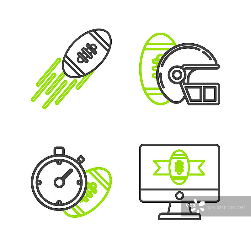 电视节目中的橄榄球线条设计图片素材